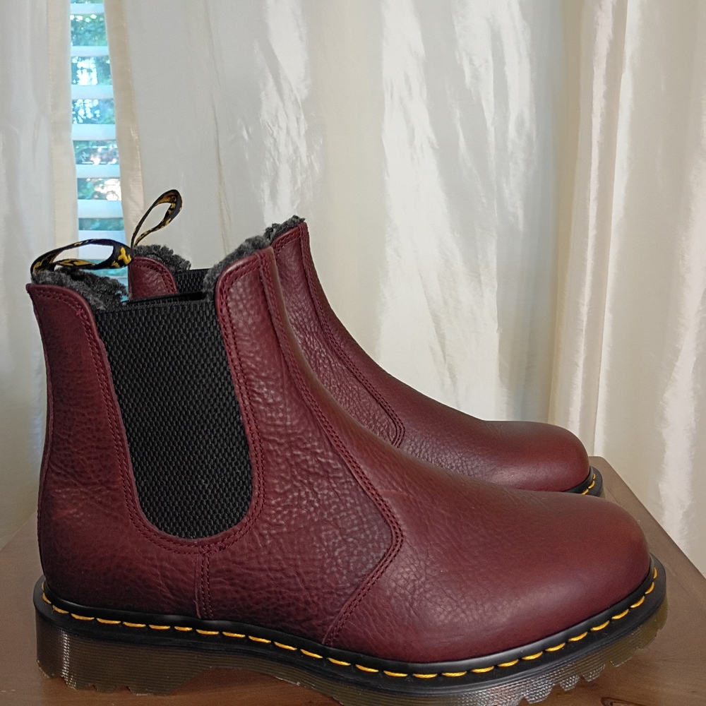Dr. Martens Burgundy Leather Boots